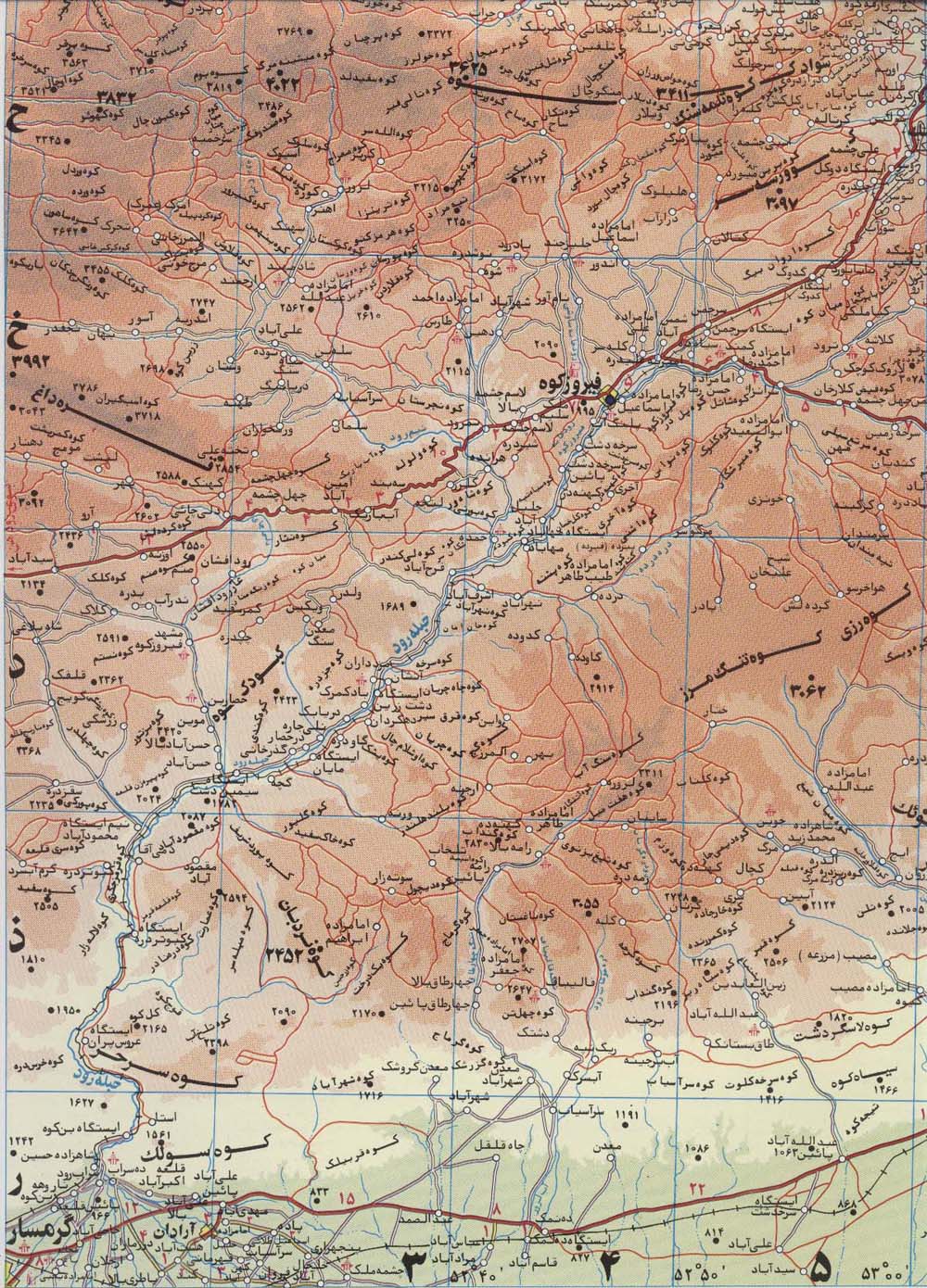 نقشه راهنمای البرز شرقی (سمنان) 70*100 (کد 156)،(گلاسه)