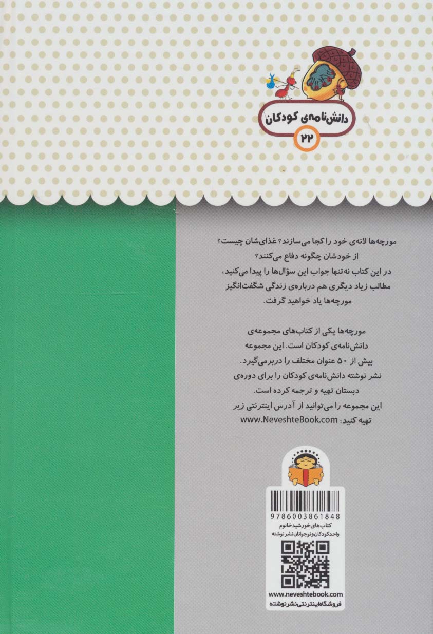 یک فنجان دانستنی درباره ی مورچه ها (دانش نامه ی کودکان22)،(گلاسه)