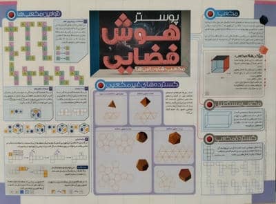 پوستر هوش فضایی (مکعب ها و تاس ها+تاس رایگان)،(گلاسه)